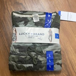 Lucky‎ brand military army camouflage four piece pajama set